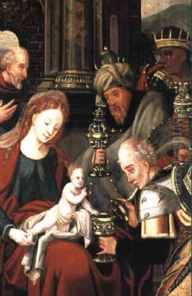 The Adoration Of The Magi Oil Painting by Pieter Ii Coecke Van Aelst