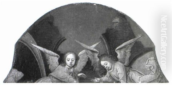 Two Angels Oil Painting by Pieter Ii Coecke Van Aelst