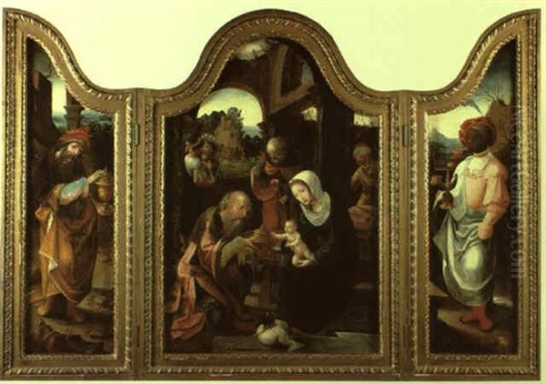 The Adoration Of The Magi Oil Painting by Pieter Ii Coecke Van Aelst