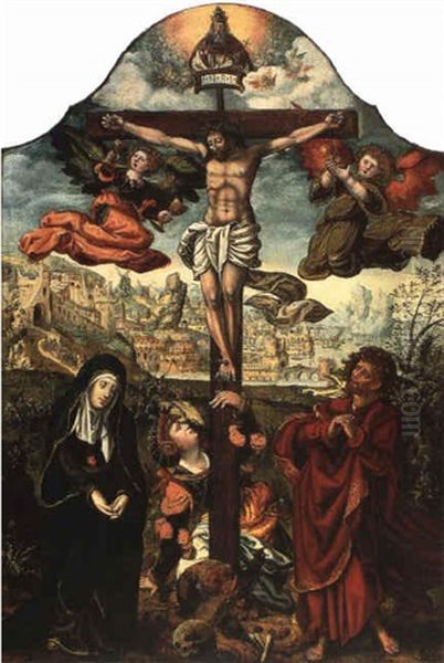 La Crucifixion Oil Painting by Pieter Ii Coecke Van Aelst