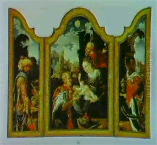 The Adoration Of The Magi Oil Painting by Pieter Ii Coecke Van Aelst