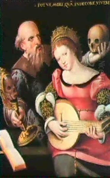 A Vanitas Oil Painting by Pieter Ii Coecke Van Aelst