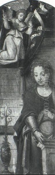 The Annunciation Oil Painting by Pieter Ii Coecke Van Aelst