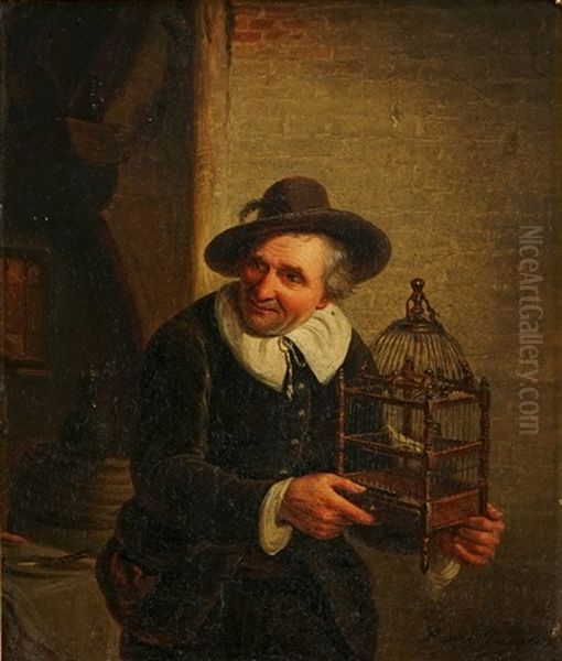 The Fowler Oil Painting by Jean Henri de Coene