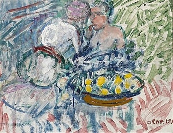 Frauen In Der Laube Oil Painting by Oskar Coester