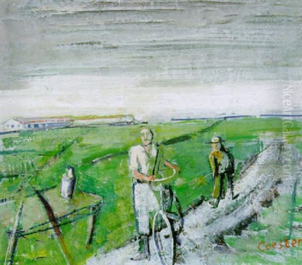 Das Fahrrad Oil Painting by Oskar Coester