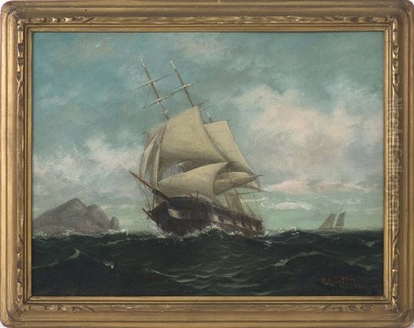 Ship Constitution On Return Voyage From Tripoli Oil Painting by William Henry Coffin