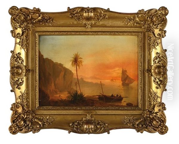 Marine Orientaliste Oil Painting by Jules Louis Phillipe Coignet
