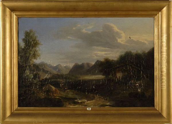 European Landscape Oil Painting by Jules Louis Phillipe Coignet
