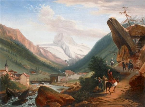 En Chemin Pour Les Glaciers Oil Painting by Jules Louis Phillipe Coignet