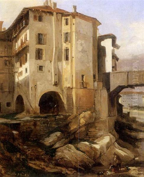 Paysage Anime Oil Painting by Jules Louis Phillipe Coignet