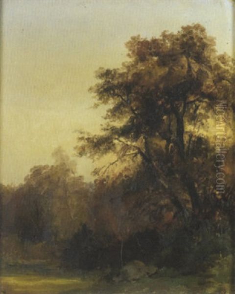 En Foret Oil Painting by Jules Louis Phillipe Coignet