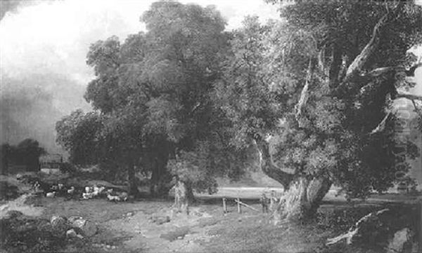 Avant L'orage Oil Painting by Jules Louis Phillipe Coignet