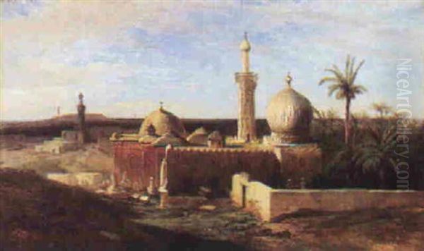 Grande Mosquee, A Alexandrie Oil Painting by Jules Louis Phillipe Coignet