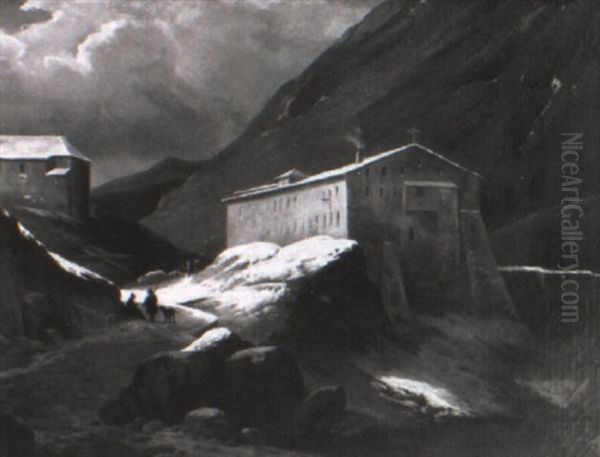 Paysage Au Chalet Oil Painting by Jules Louis Phillipe Coignet