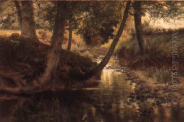 Skovparti Med Al+b Og Figur Oil Painting by George Vicat Cole