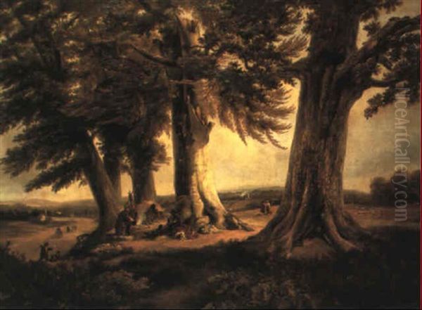 Gypsy Camp Oil Painting by George Vicat Cole