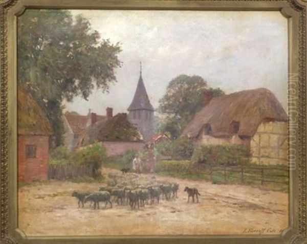 Tending The Flock Oil Painting by Joseph Foxcroft Cole