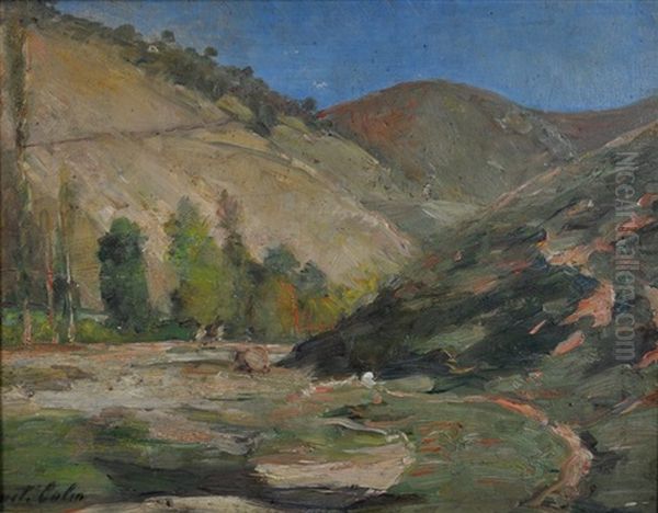 French River Landscape Oil Painting by Gustave Colin