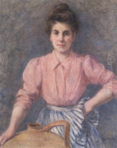 Portraet Af Kvinde Oil Painting by Gustave Colin