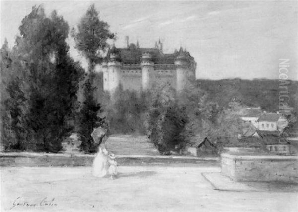 Le Chateau De Pierrefonds Oil Painting by Gustave Colin