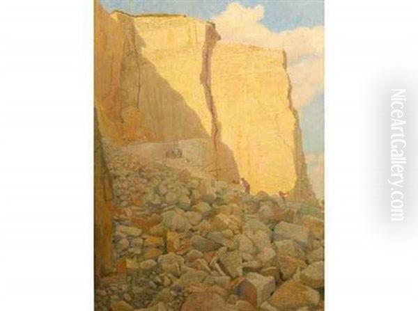 No. 2. Les Carrieres De Lenouville, Meuse Oil Painting by Michel Auguste Colle