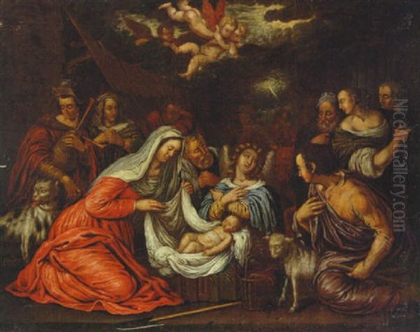 The Adoration Of The Shepherds Oil Painting by Edward Collier
