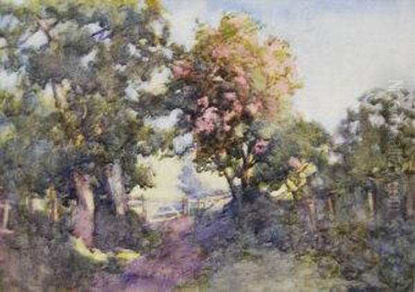 Wooded Landscape Oil Painting by Joseph Andrews
