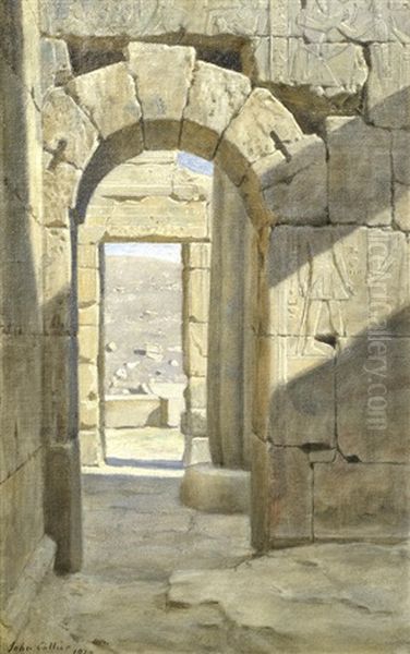 The Roman Arch In The Temple Of Luxor Oil Painting by Collier, John