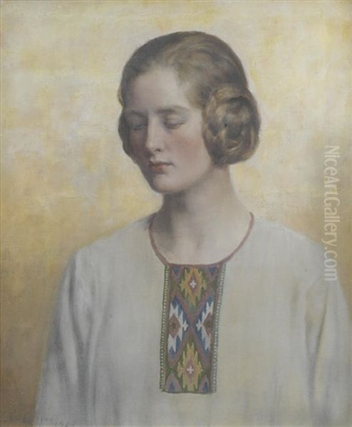 Portrait Of A Woman Oil Painting by Collier, John