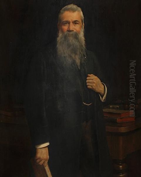 Portrait Of A Gentleman In His Library Oil Painting by Collier, John