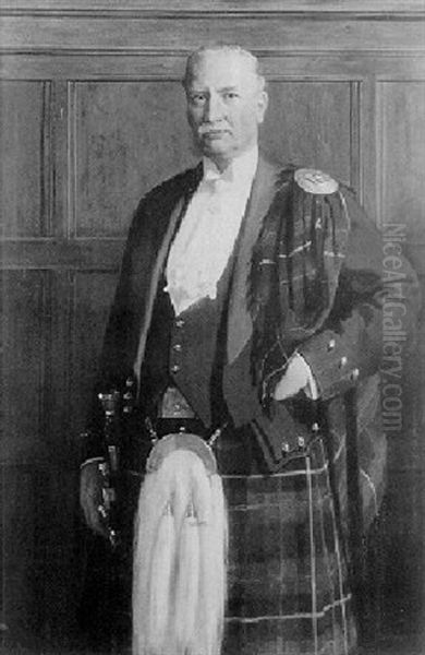 Portrait Of Sir George W. Paton, Standing Three-quarter Length, Wearing Kilt Oil Painting by Collier, John