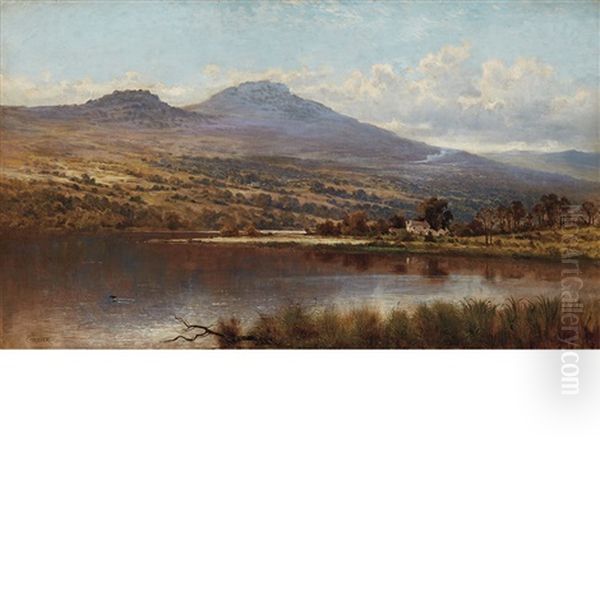 Country House Along A Shore Oil Painting by Thomas Collier