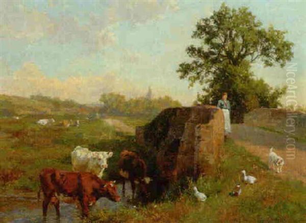 Idle Moments Oil Painting by Charles Collins II