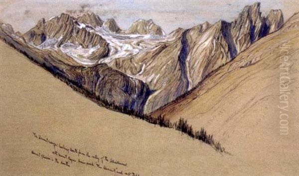 View Of Mount Lefroy, British Columbia (+ View Of Hermit Range, 1905; 2 Works) Oil Painting by Samuel Colman