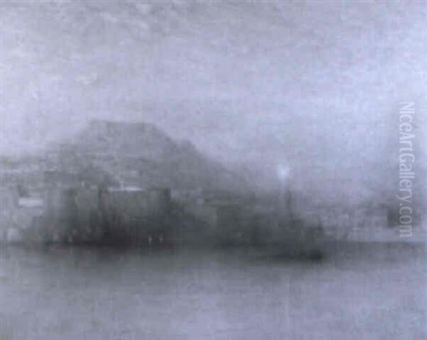 Lighthouse Off The Coast (north African Or Turkish Scene?) Oil Painting by Samuel Colman