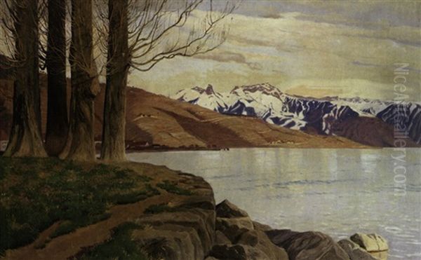 Spatherbst Am Genfersee Oil Painting by Plinio Colombi