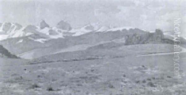 Spaetsommer Im Berner Oberland Oil Painting by Plinio Colombi