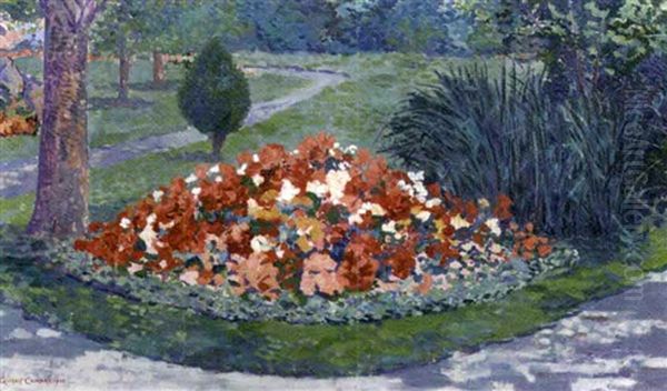 Le Parterre De Begonias Oil Painting by Gisbert Combaz