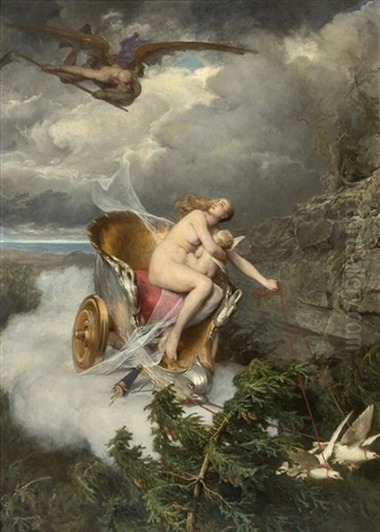 Le Temps Chasse L'amour Oil Painting by Pierre Charles Comte