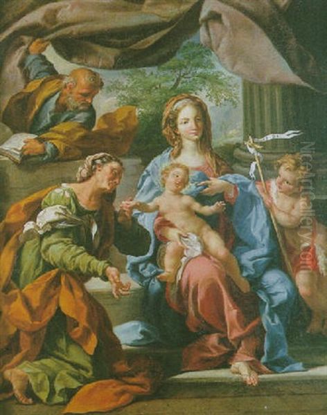 La Sainte Famille Avec Saint Jean-baptiste Et Sainte Elizabeth Oil Painting by Sebastiano Conca