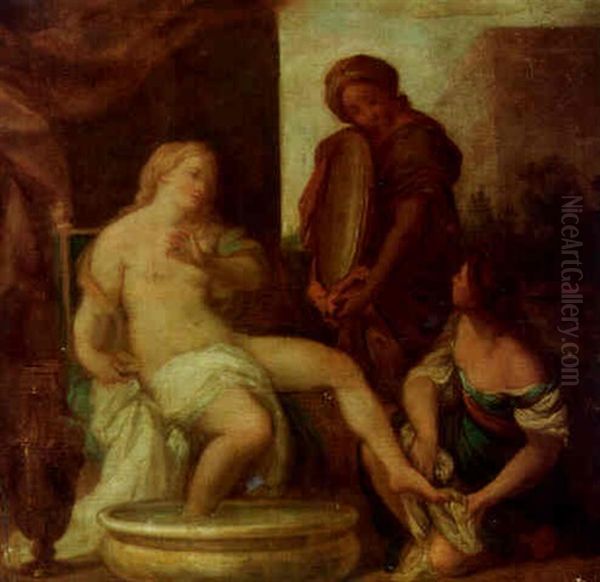 David And Bathsheba Oil Painting by Sebastiano Conca