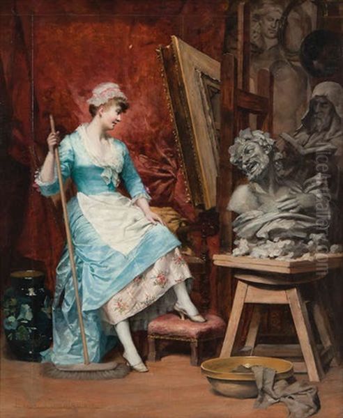 Dans L'atelier Oil Painting by Joseph Henri Condamin