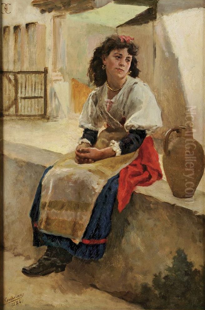 Gitane A La Cruche Oil Painting by Ernesto Ferreira Condeixa