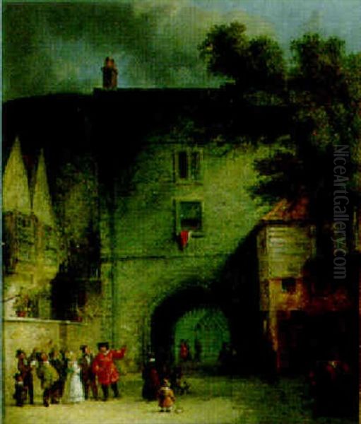 A Gateway To The Tower Of London Oil Painting by Nicholas Condy