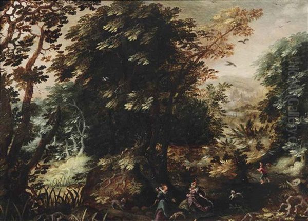 Jupiter And Callisto Oil Painting by Gillis van Coninxloo