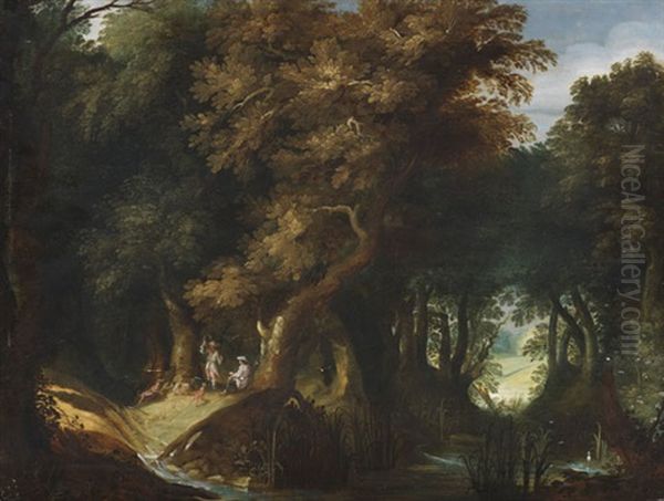 Coninxloo_gilles Iii Van Der Storch Im Walde Oil Painting by Gillis van Coninxloo