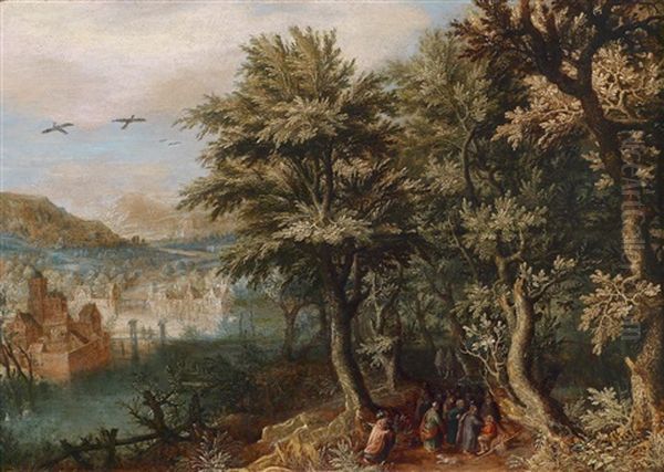 Waldlandschaft Mit Biblischer Staffage Oil Painting by Gillis van Coninxloo