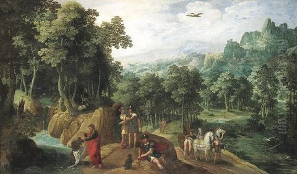 Taufe Des Kammerers Oil Painting by Gillis van Coninxloo