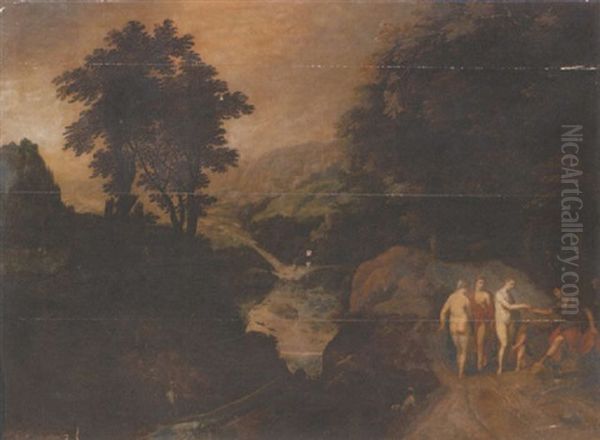 Urteil Des Paris Oil Painting by Gillis van Coninxloo